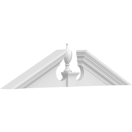 Ekena Millwork Acorn Architectural Grade PVC Pediment, 36"W x 9"H x 2-3/4"P (Pitch 6/12) PEDPS036X090ACR00